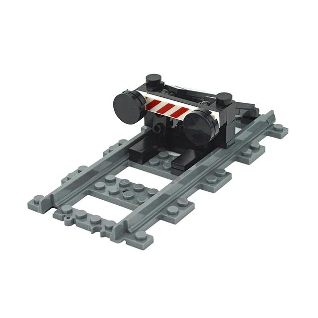 MOC Binari per Treni Città Incrocio Deviatoio Flessibile Biforcazione In Salita Rettilinei Curvi Mattoncini Ferrovie Giocattoli Creativi Fai da Te