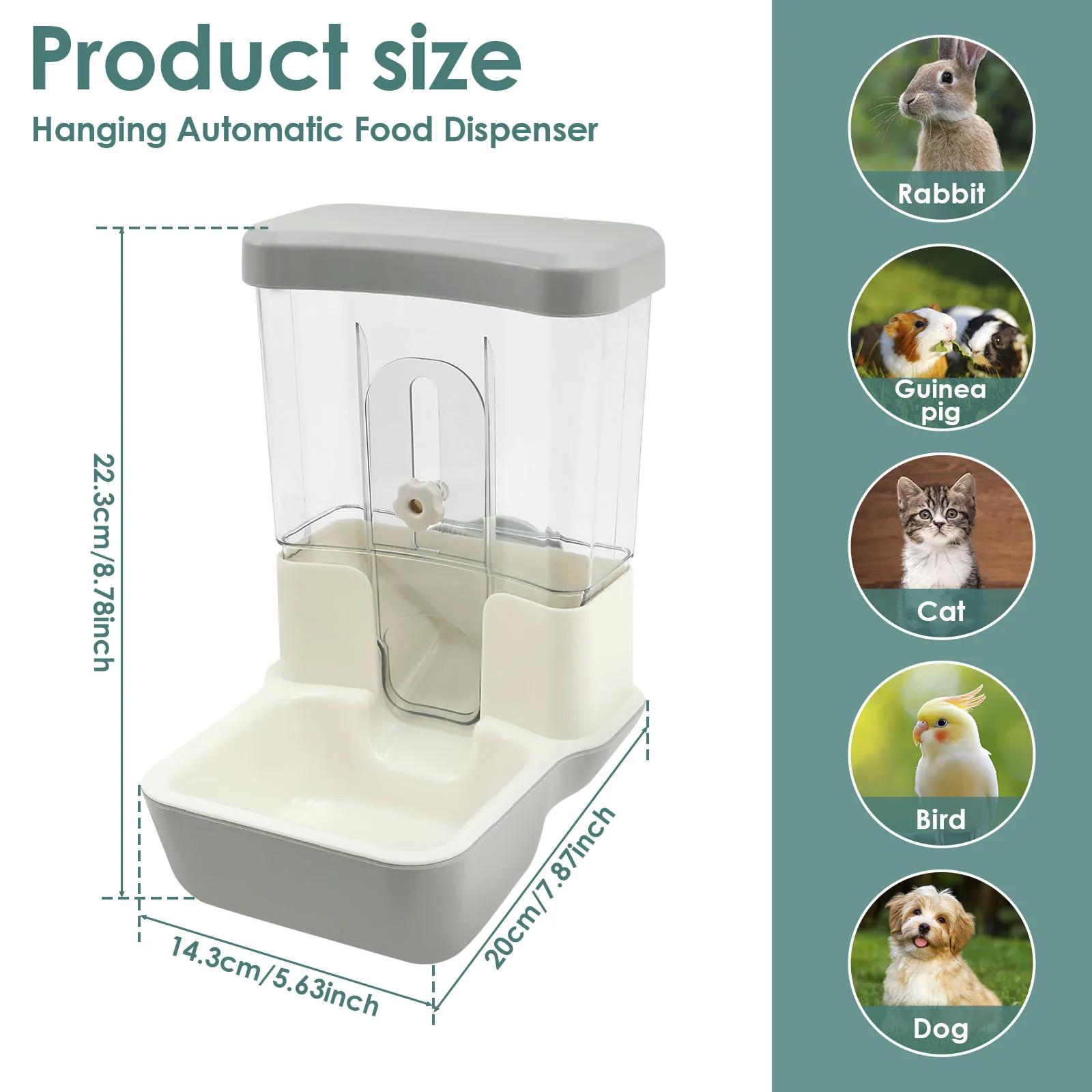 

Rabbit Feeder Hanging Auto Pet Food Dispenser 800 ml Large Capacity Clear Rabbit Food Dispenser for Cat Guinea Pig Chinchilla 1Pc серый
