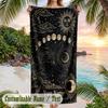 Celestial Moon Phases Theme Quick Dry Beach Towel Custom Name Text Print Large Sand Resistant Towel Beach Vacation