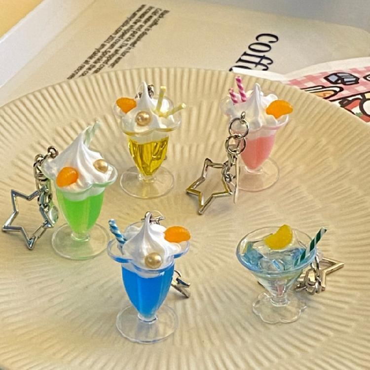 Keys Rings Ornament Juice Cup Pendant Fashion Keyring Accessories for Keychains