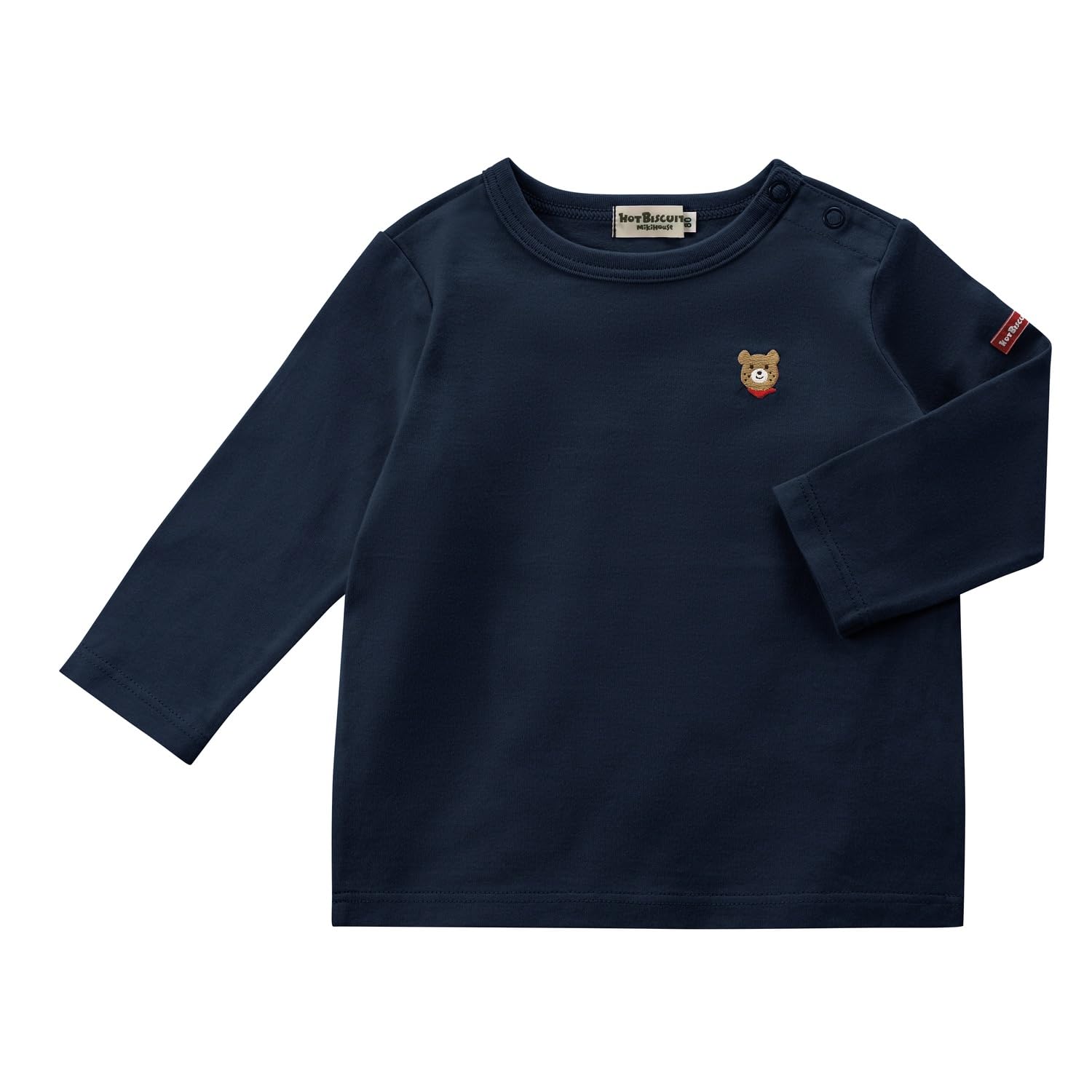 

MIKI HOUSE HOT BISCUITS Long Sleeve T-Shirt, Boys and Girls, Navy Blue, 90cm, 70-5209-683