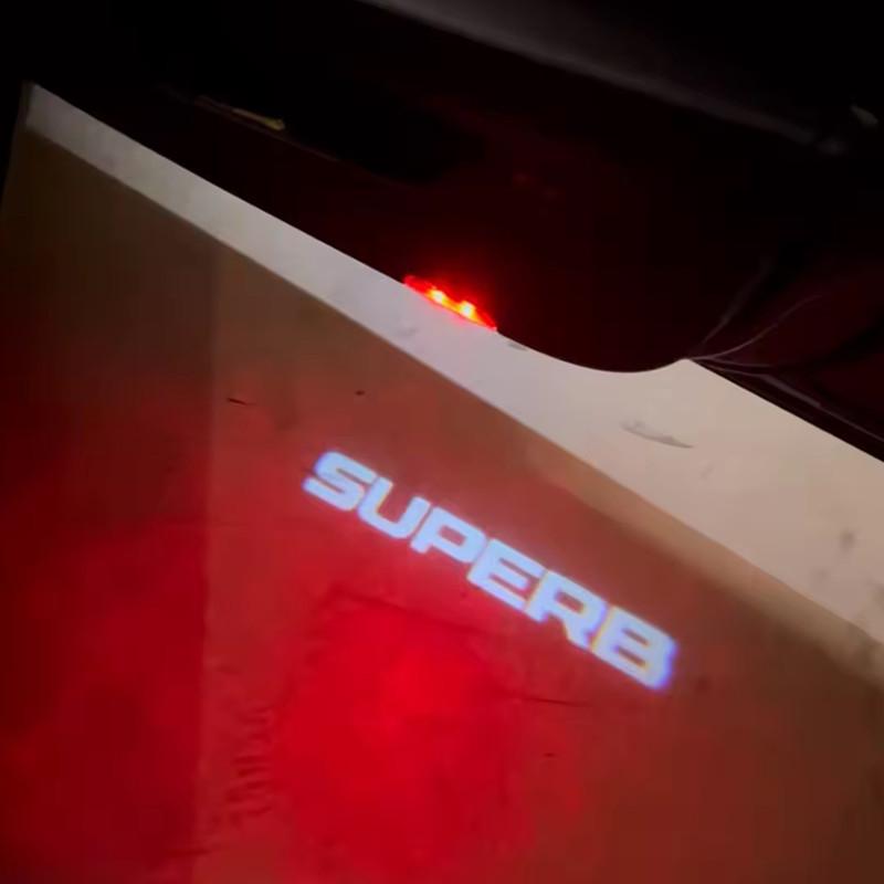 2 STKS LED Auto Deur Welkom Licht Laser Logo Projector Voor Skoda Superb 2009 2010 2011 2012 2013 2014 2015 -2023 Auto Accessoires flzk64