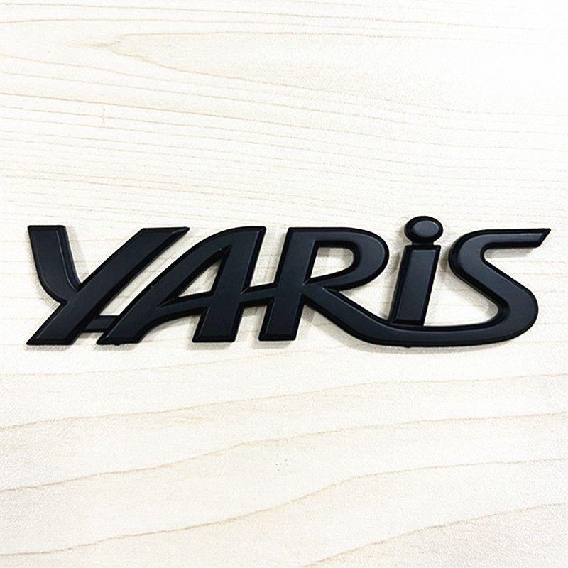 3D Metal Yaris Logo Emblem Badge Matte black Chrome Plated Trunk Letter Sticker For Toyota Yaris Car Exterior Decor Accessories