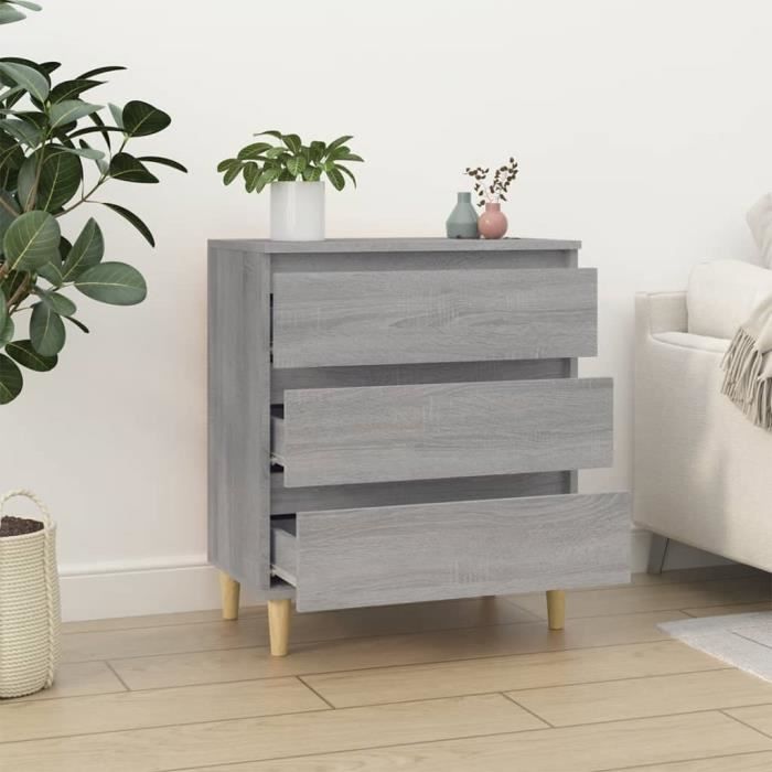 823046 vidaXL Buffet Sonoma gris 60x35x70 cm Bois d'ingénierie