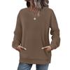 Crewneck Sweatshirts Women Long Sleeve Tops  Fall Fashion Clothes Winter Pullover With Pockets