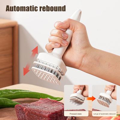 Fleischklopfer aus Edelstahl, 24 Klingen, für Rindfleisch, Hühnchen, Steak, Schweinefleisch, Küchenfleischhammer zum Zartmachen