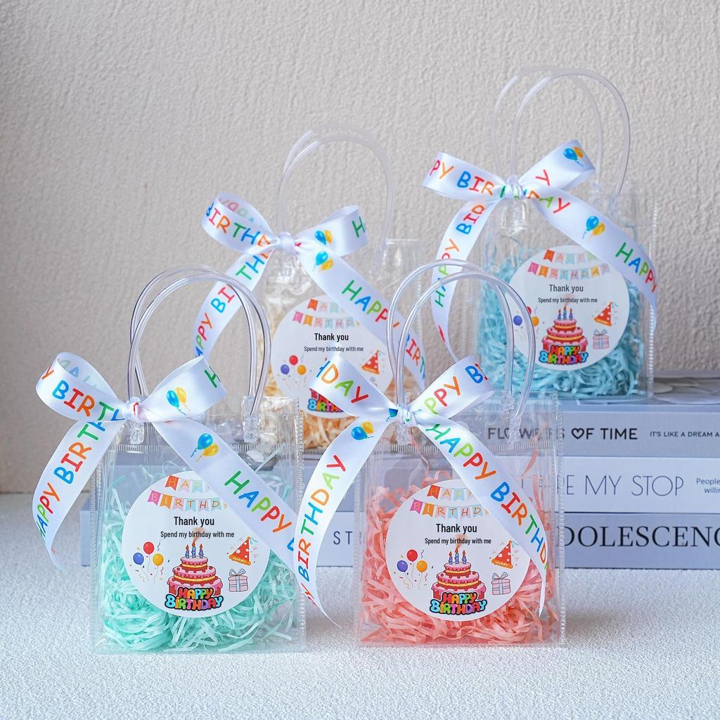 Junran Kids' Birthday Tote Bag - Transparent Party Gift Bag and Snack Pack