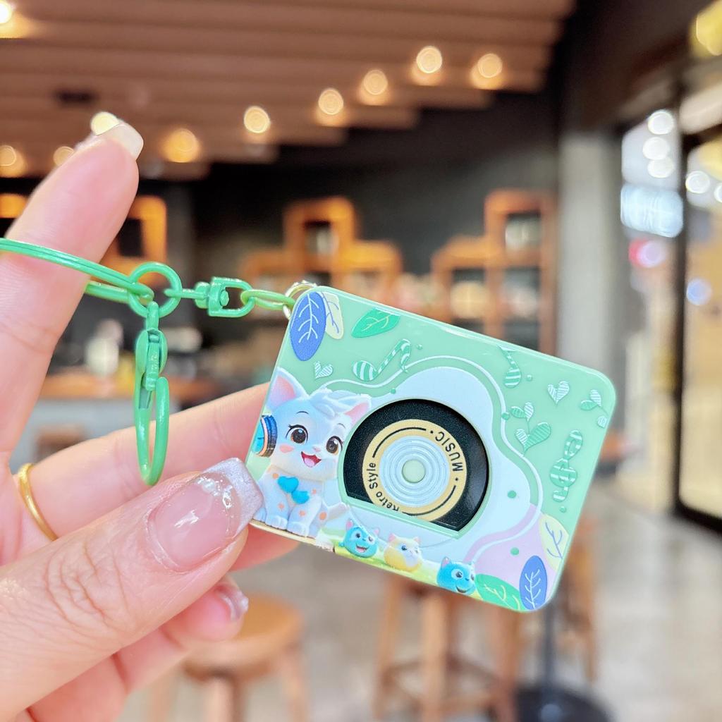 Cartoon-Tier-Plattenspieler-Schlüsselanhänger: Süßer Rucksackanhänger und lustiges CD-Player-Spielzeug