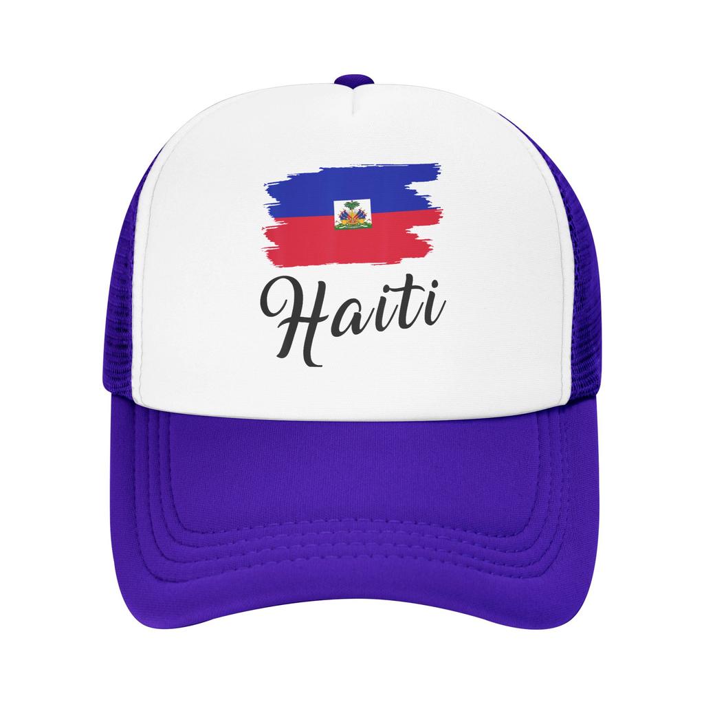 Haiti Flag Haitian Mesh Baseball Caps Adult HipHop Sun Hats  Hats Breathable Summer Trucker Hat