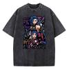 Arcane Jinx Washed Tshirt Cotton High Quality Teen Psychedelic Punk Trendy Classic Tshirt Streetwear Aesthetic Trendy 2000s