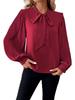 2024 Valentine's Day Lantern Sleeve Bow Collar Women's Shirt