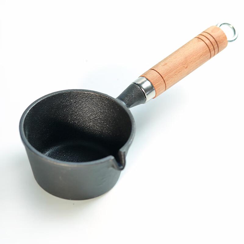ZISIZ Cast Iron Frying Pan with Wooden Handle