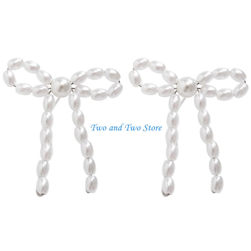 HX6F Bowknot Earrings Versatile Accessories Exquisite Bowknot Studs Earrings