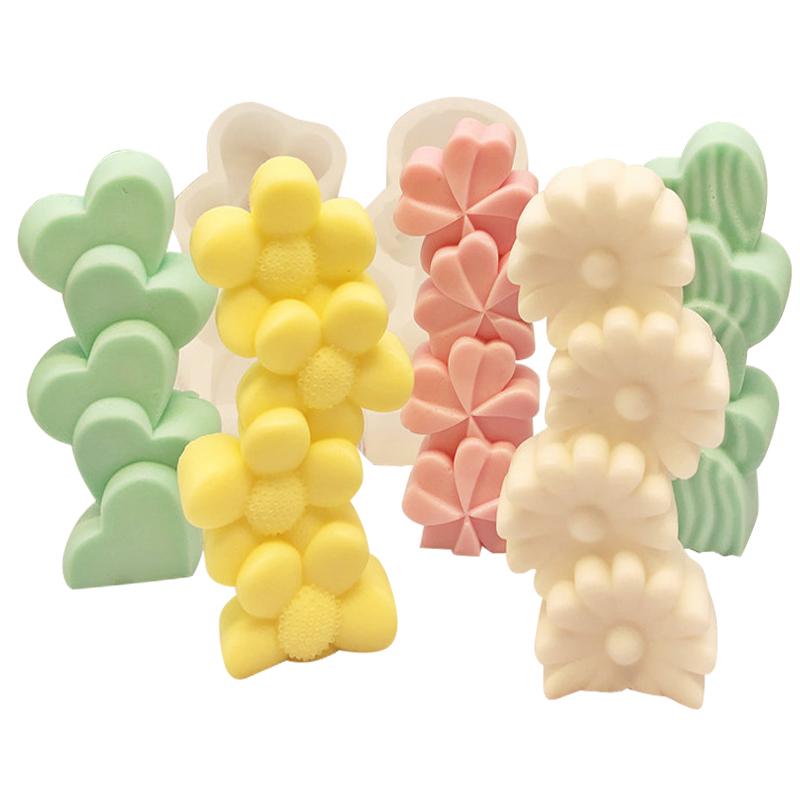 

PDTO новая форма для ароматических свечей с четырьмя лепестками клевера, диффузор «сделай сам», ромашка, форма для мыла ручной работы