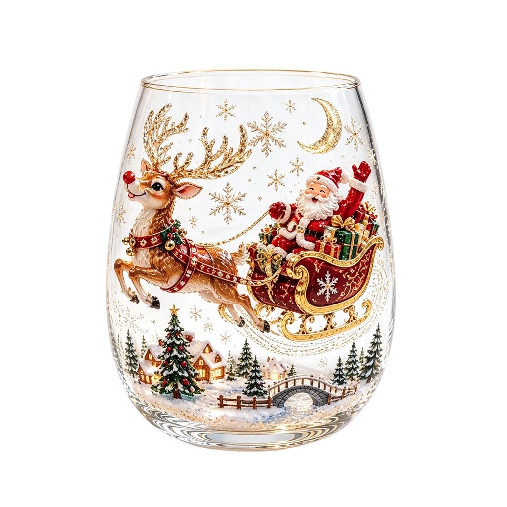 3D-Weihnachtstasse mit festlichem Feiertagsdesign für heiße und kalte Getränke