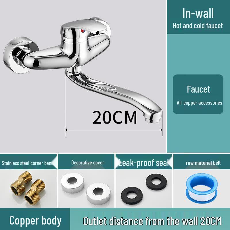 Handun Wall-Mounted Hot & Cold Kitchen Faucet