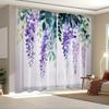 Set Of 2 All Season Wisteria Blue Vine Curtains Polyester Living Room Dining Bedroom Windows Doors Curtain Light Filtering For Sitting Made With Rod