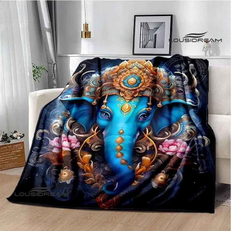 Retro Ganesha Printed Blankets Warm Flannel Blankets Soft and Comfortable Blanket Bed Linings Blankets for Beds Birthday Gift