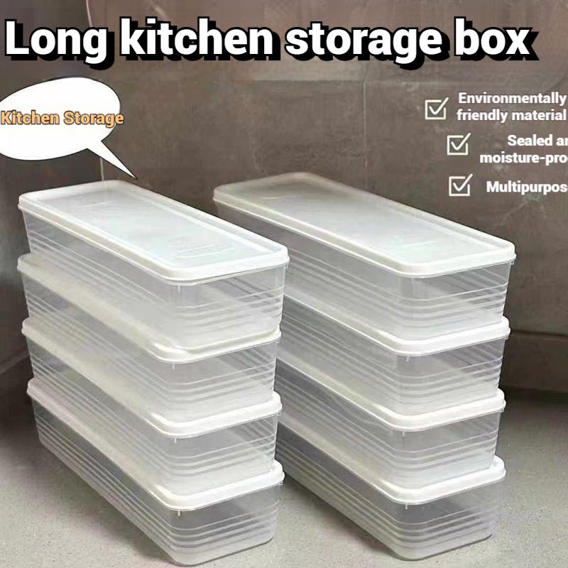 Rechteckige Lebensmittelaufbewahrungsbehälter Lange Frischhalte-Versiegelte Boxen Kunststoff Wiederverwendbar Küchenaufbewahrungslösung Kühlschrank-Organizer