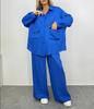 Popular 2025 autumn and winter cross-border new foreign trade women's clothing long-sleeved shirt loose pants two-piece set