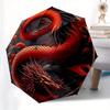 Red Dragon Yin Yang Symbol Circular Art PrintUmbrella, Portable 3-Fold Compact Umbrella for Men & Women Gift