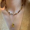Women Premium Necklaces 18K Real Gold Plated Copper Choker Natural Tiger Eye Stone Glass Beaded Strand Fashion Jewelry Gift