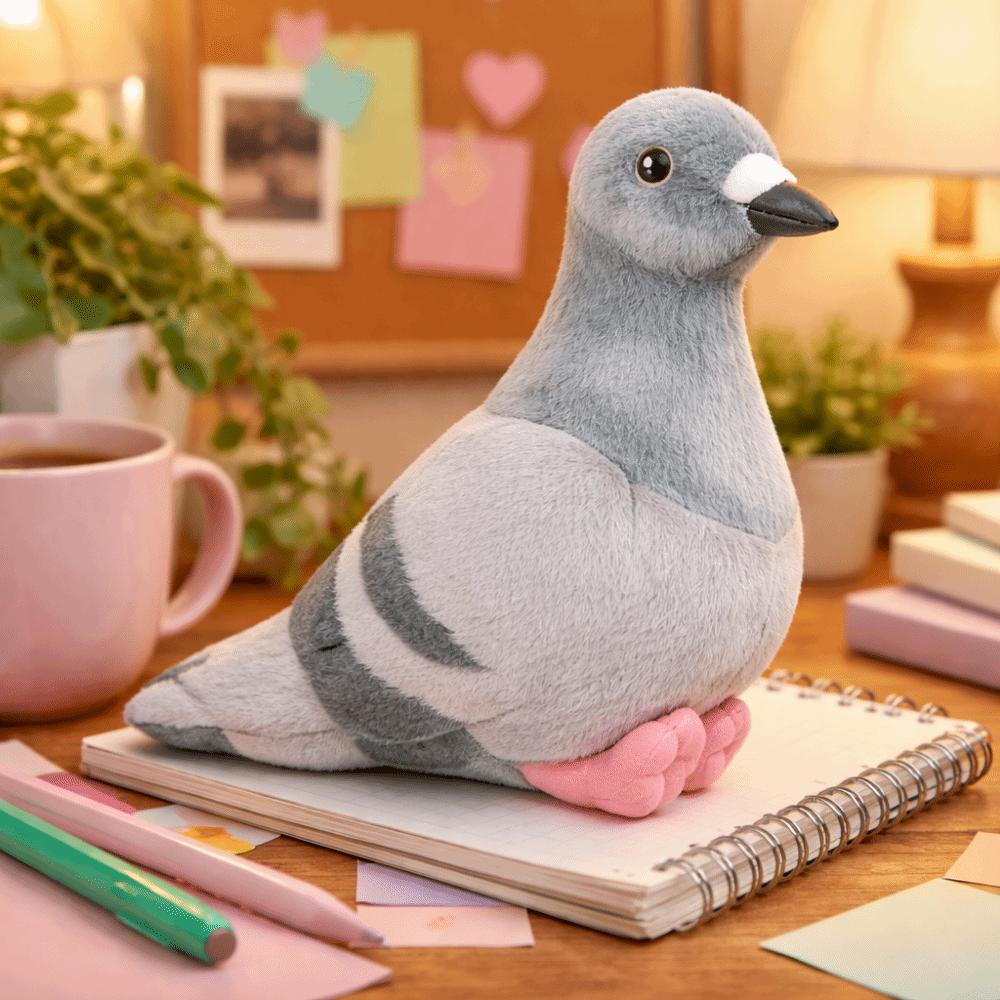 Soft Material Simulated Pigeon Plush Toy High Quality Realistic Pigeon Plush  Halloween Gift