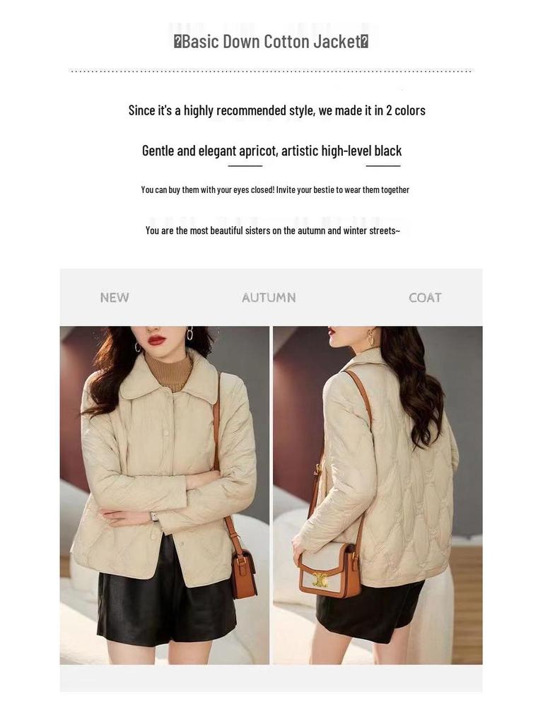 Baumwollgepolsterte Jacke für Damen 40-50: Stilvoller Petite Kurzmantel, lässiges leichtes Oberteil für Herbst/Frühling/Sommer.