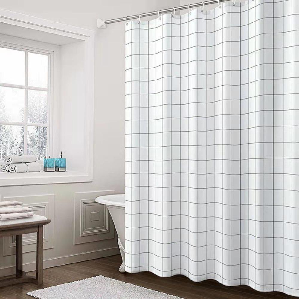 Bathroom Shower Curtain Waterproof Bathtub Bathing Curtains Easy Clean And Wipe Peva Shower Curtains Bathing Curtain With Hooks