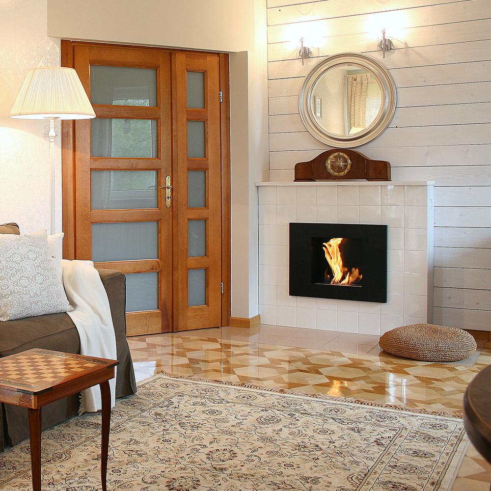 Cheminée murale au bioéthanol QUAT TÜV noir noir