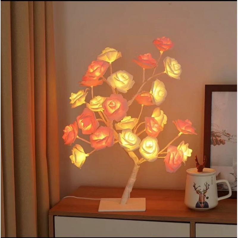 USB LED Rose Tree with Removable Base - Christmas Light & Night Decor
