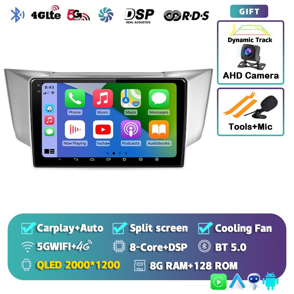Android 14 Carplay Auto Car Radio For Lexus RX300 RX330 RX350 RX400H 2003-2014 Multimedia Video Player GPS Navigation Stereo DSP