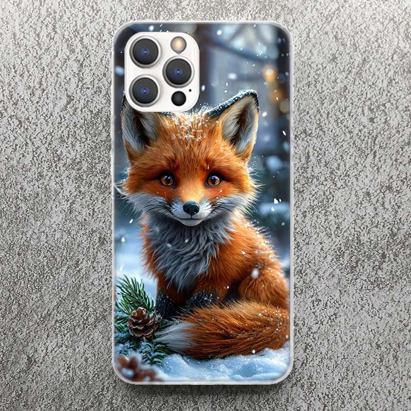 

Animal Fox Phone Case For iPhone 13 12 Mini 11 Pro Max XS XR X Max 7 Plus 8 SE 6 6S 5 5S Soft Silicone Print Shell iPhone 12 Mini