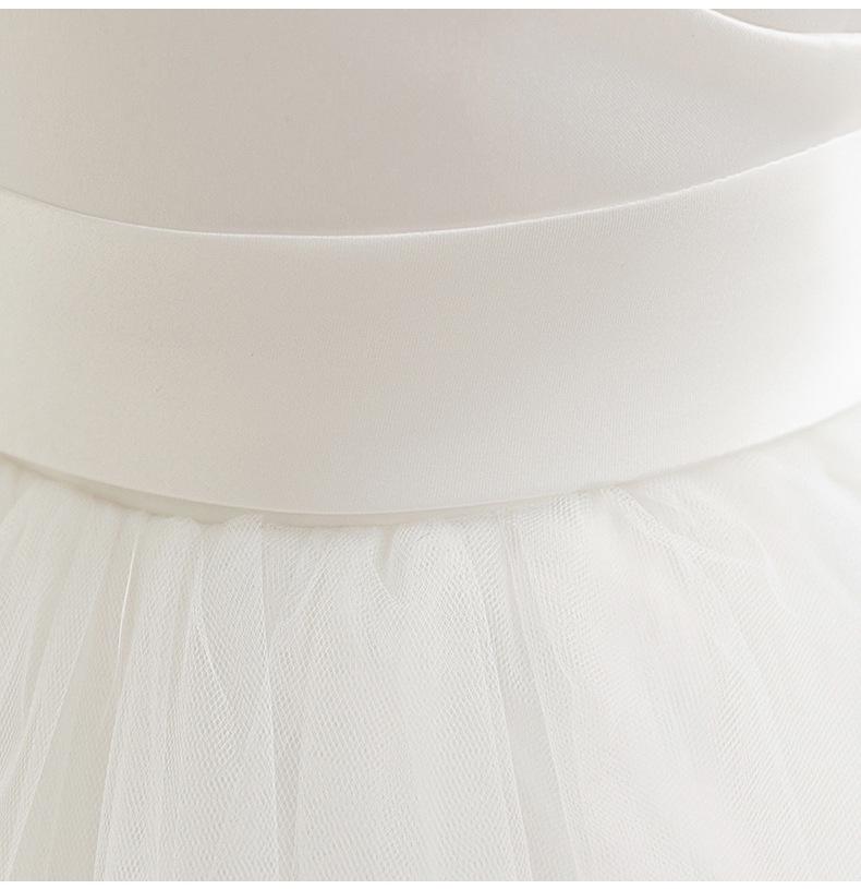 Cross-Border Baby Girl Mesh Princess Dress | V-Neck Puff Bow Design | Summer Flower Girl Wedding Attire