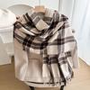 New Scarf for Women In Classic Versatile Student Thickened Long Warm Plaid Shawl for Couples