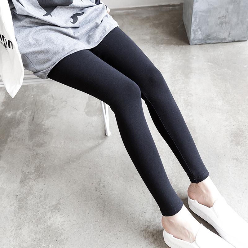 Women's High Waist Brushed Cotton Leggings: Versatile, Slim Fit Nine-Point Pants for Spring and Autumn.