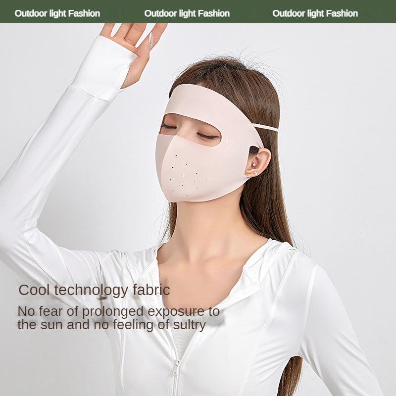 Sun Protection Mask Female UV Protection Summer Ice Silk Breathable Mask Sunshade Outdoor Riding Facekini Mask Sun Protection