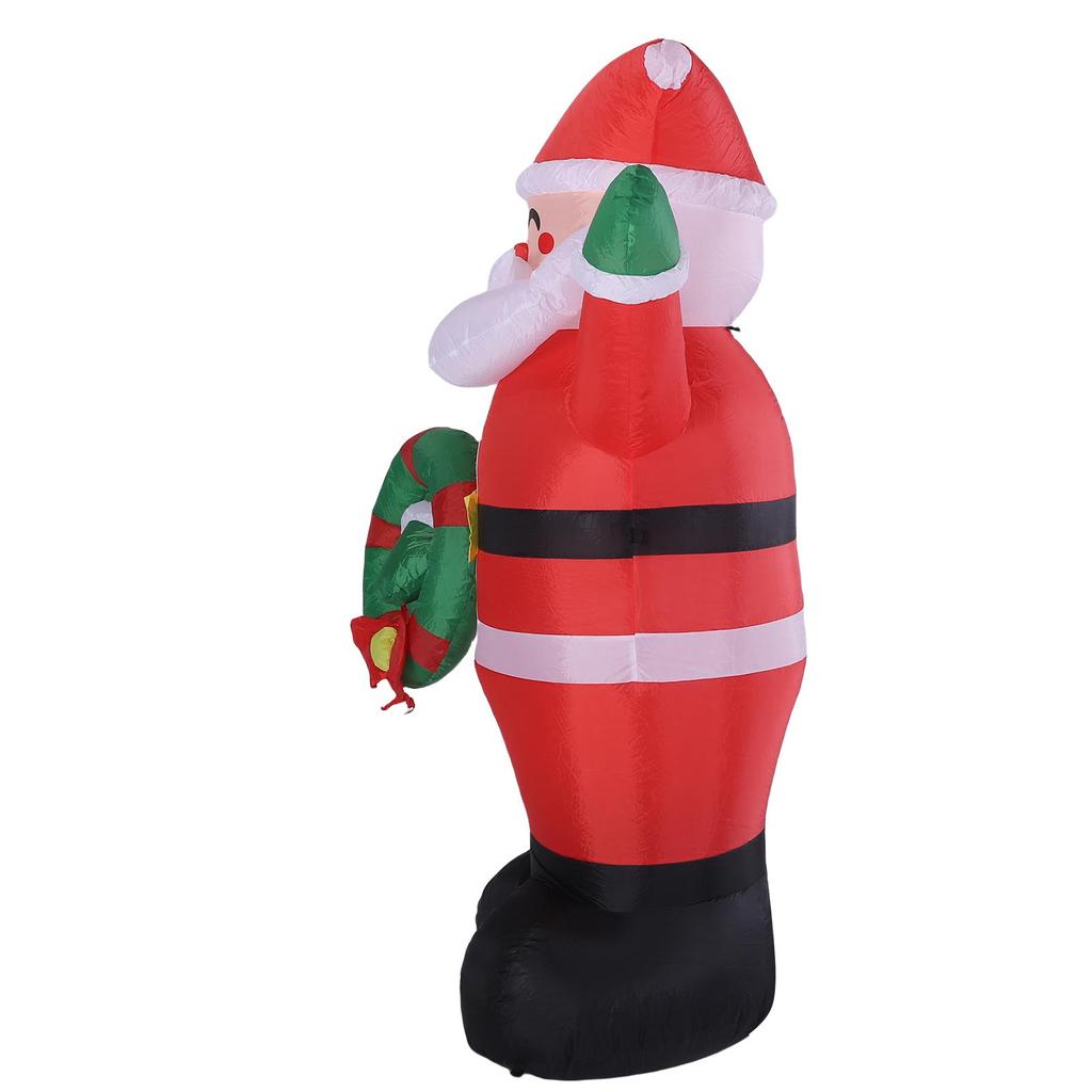 Inflatable Santa 5.9ft Water Proof Blow Up Santa Holding A Wreath with LED Lights for Xmas Yard Decoration US Plug