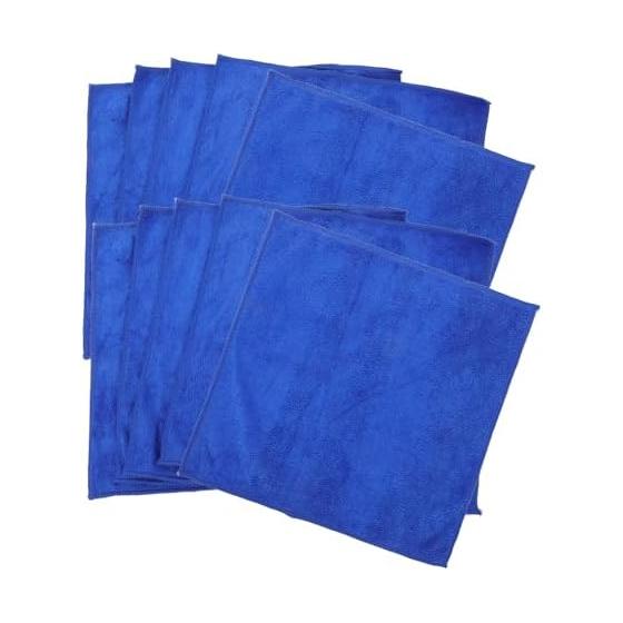 VORCOOL Microfiber Car Wash Towel Set of 10, 30 x 30 cm, Blue, Thick, Absorbent, Compact Design, Car Cleaning Cloth, Car Wash Cloth, Car Cleaning