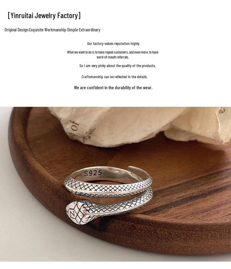Yinruitai S925 Silver Snake Wrap Ring: Exquisite, Luxurious, and Unique Design for Women