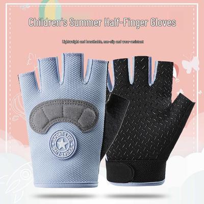 Kinder-Halbfingerhandschuhe, rutschfest, atmungsaktiv, für Outdoor-Spiele, Sport, Radfahren und Fitness