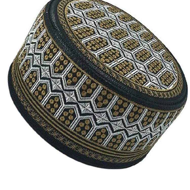 Teens Embroidery Islamic Beanies Breathable Protecting Casual Pray Hat for Adult