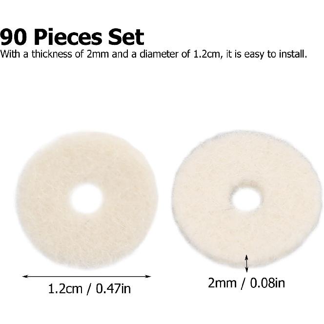 12mm Piano Felt Pads,Piano Leveling Key Washers Piano Regulating Tools for Piano
