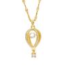 Elegant Women's Diamond Pendant Necklace - Hot Air Balloon Design, Versatile Clavicle Chain
