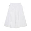 COVERNAT Solid Color Pleated A-Line Casual Long Skirt Women skirts White CO2501SR73WH