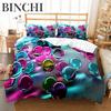 Glass Ball Duvet Cover Set Microfiber Colored Transparent Marbles Bedding Set Childhood Toys For Kid Teen Queen King Quilt Cover