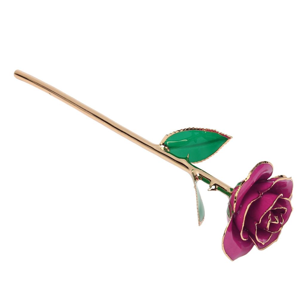 Echte in Roségold getauchte Dekoration, 24 Karat vergoldete Rose mit Ständer für Mutter, Ehefrau, Freundin