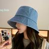 Bucket hat women's black sunscreen hat autumn and winter versatile autumn and winter bucket hat trendy face covering cowboy hat basin hat