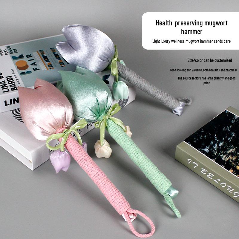 Brocade Tulip Mugwort Health Hammer: Exquisite Meridian Massage Hammer, Perfect Gift for Girls.