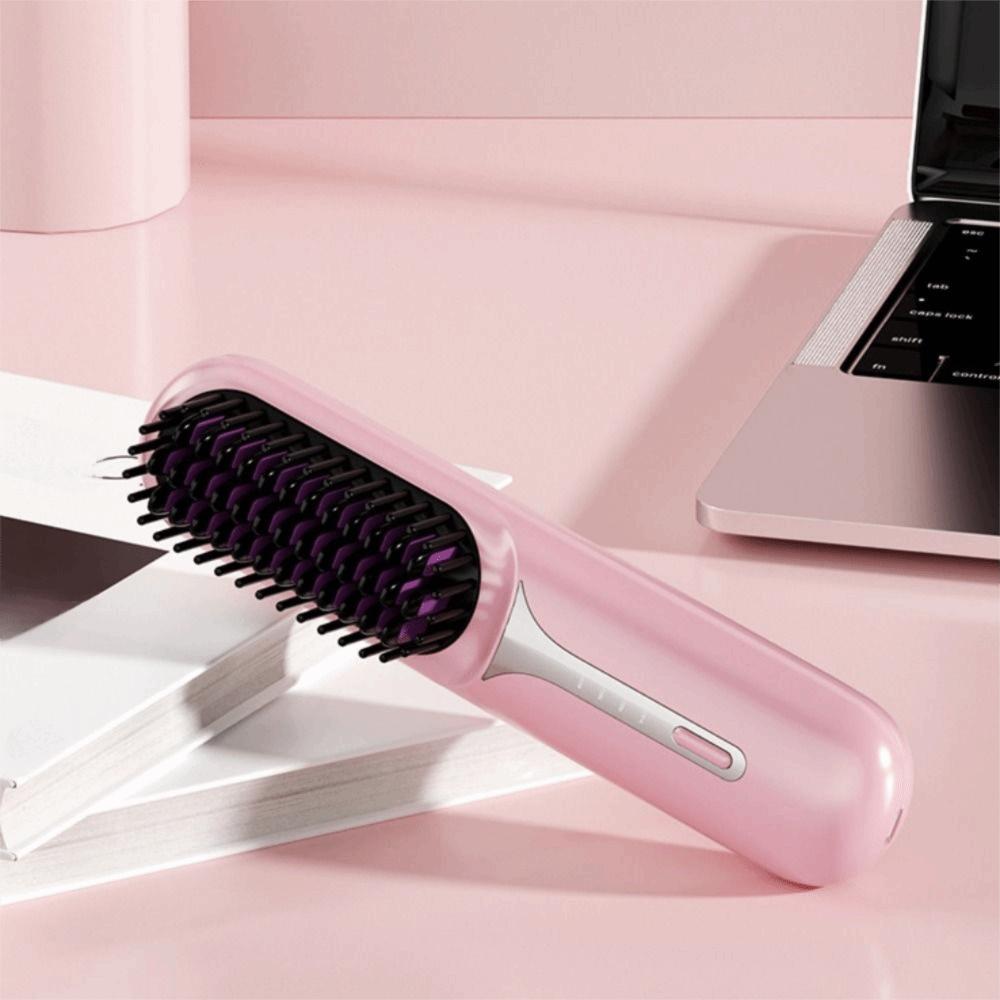 Negative Ions Portable Hair Comb USB Charging Hair Straightener Brush Heating Comb  Gift Women